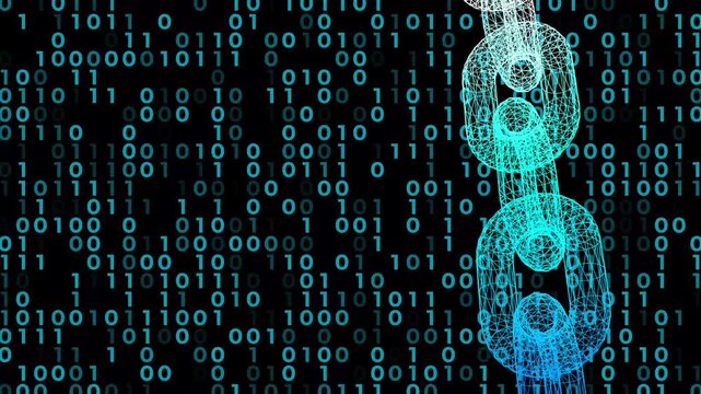 Falling binary code streams in digital space