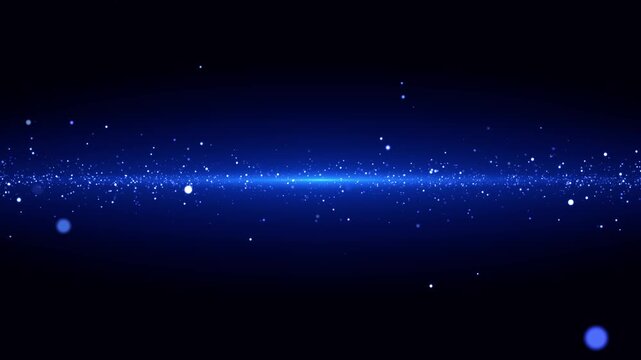 Blue Particle Light Line Space Stars animation,Elegant Digital Glow Wave for Logo Reveal, Technology and Science Intro, Titles, and Futuristic Visual Effects motion background