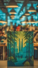 Obraz premium Promoting environmental responsibility through corporate ecooverview poster in modern creative workplace setting