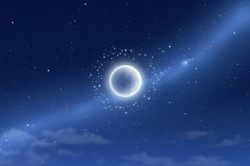 Fototapeta premium moon in starry night sky background