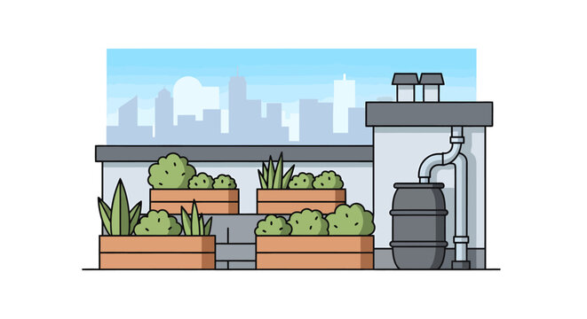 Urban Rooftop Garden with Greywater Recycling System