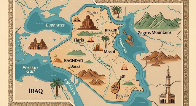 iraq baghdad basra mosul persian gulf tigris euphrates zagros mountains kirkuk iraqi map middle east map ancient iraq iraq geography tigris river euphrates river iraq cities