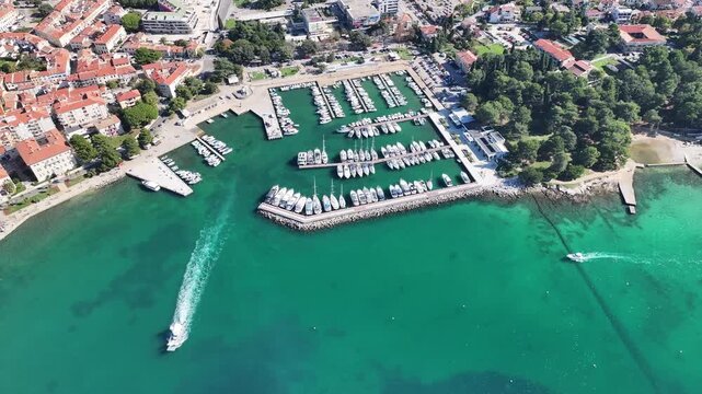 Porec Marina Top Down View Boats And Harbor