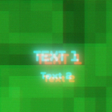 Square Retro Glitched Text Title for Social Media with VHS Effect