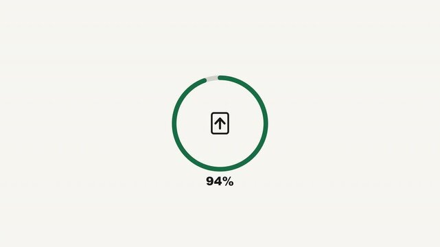 Circular File Upload Progress Animation with Percentage Indicator