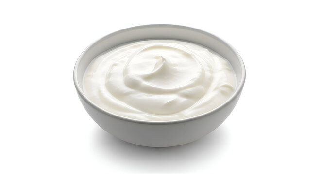 Bowl of creamy white yogurt dessert.