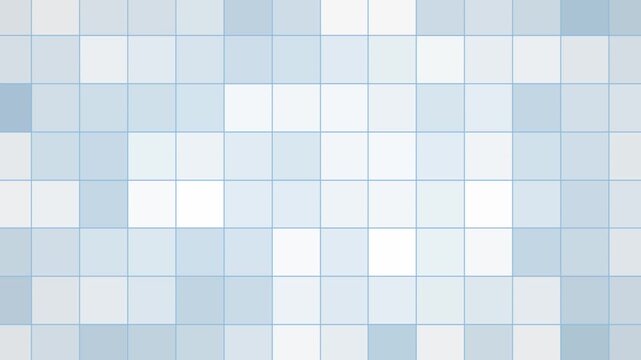 White blue simple abstract square background with grid, geometric animation