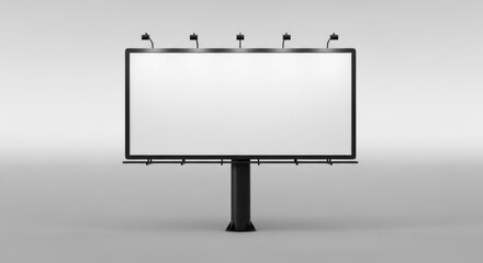 Fototapeta premium Blank Billboard Mockup on Gray Background for Advertising.