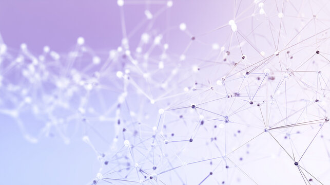 Abstract Geometric Shapes Representing Digital Connectivity: Gradient Lighting in Modern Design Aesthetic Against Clean Contemporary Background