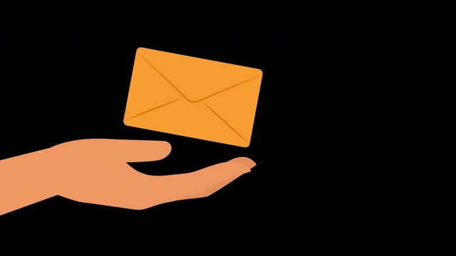 Flying Envelope Email Marketing Animation Loop with Alpha Channel