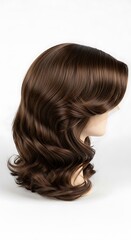 Naklejka premium Elegant Brown Hairstyle - A Timeless Beauty Statement for Women.
