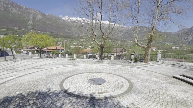 The panoramic square of Cusano Mutri, a village in the province of Benevento, Italy.