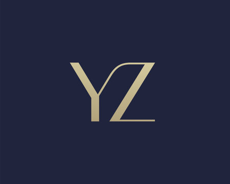 YZ letter logo icon design. Classic style luxury initials monogram.