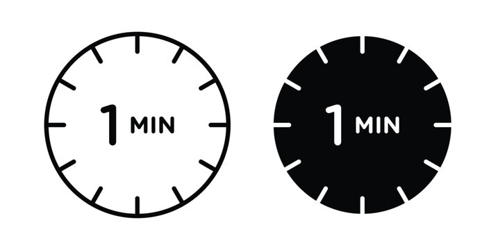 1 minute icon vectors set. vector icon for web design