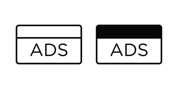 Ads icon vectors set. vector icon for web design