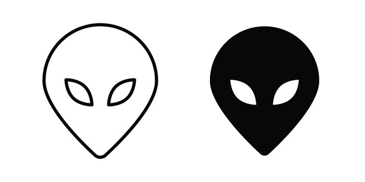 Alien icon vectors set. vector icon for web design