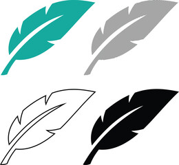 Obraz premium Bird feather icon collection in different styles vector illustration.