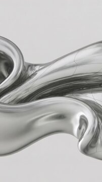 Vertical video: Pressing metal gel rupturing in studio, with mesh, droplets and ribbon loops