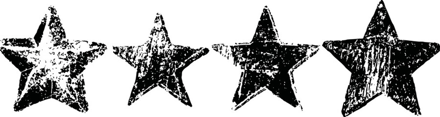 Obraz premium grunge ranking stars in ascending order with rough texture and worn look