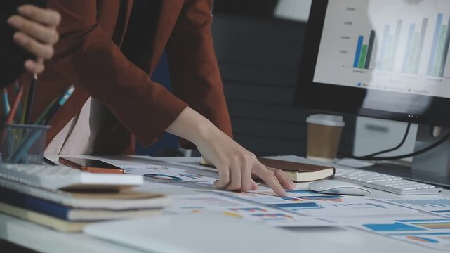 Business data dashboard provide business intelligence analytic for marketing strategy planning brisk with big data set to analyze customer demands and foreseeing business future