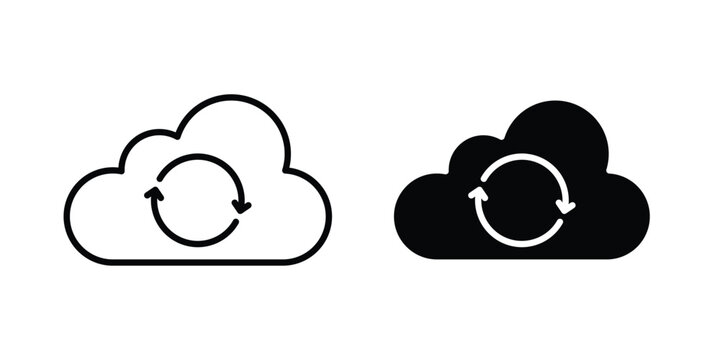 Cloud sync icon vectors set. vector icon for web design