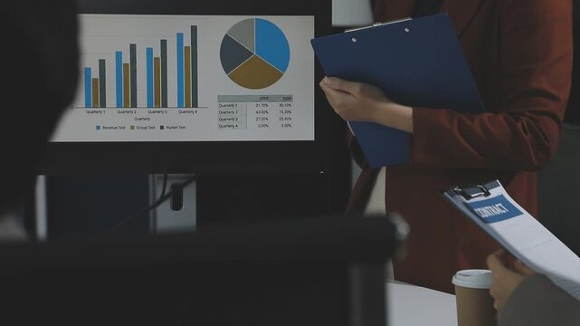 Business data dashboard provide business intelligence analytic for marketing strategy planning brisk with big data set to analyze customer demands and foreseeing business future