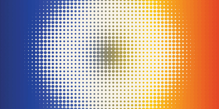 Abstract Background Halftone dot pattern background, blue and orange gradient texture, retro pop art vector for modern graphic design