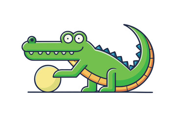 Fototapeta premium Whimsical Crocodile Ball Play Cartoon