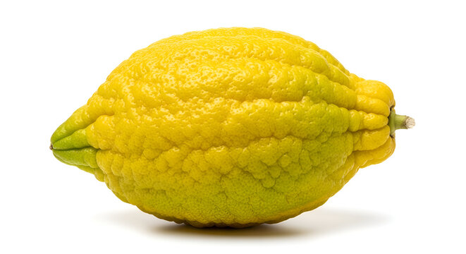 Fresh Etrog citron on white background.