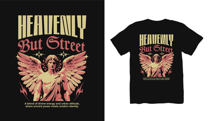 Obraz premium Christian Streetwear T-shirt Design, Brutalism T-shirt Design. Renaissance statue Graphic T-shirt. Christian T-shirt Design for Print on Demand, Urban T-shirt Design and Poster