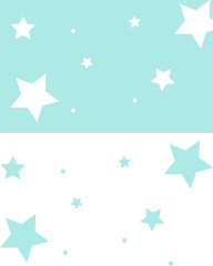 Obraz premium Cute Blue Pastel Seamless Pattern with Stars — Kawaii Vector Background for Social Media Overlay