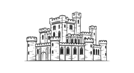 Naklejka premium vector illustration of castle