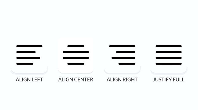 Alignment icons for text layout.