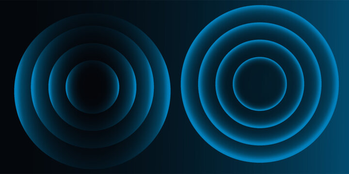 Wifi wave light effect. Radar sensor, beep technology, digital sign.Transparent neon circle symbol. wireless internet connection. Radar or sonar with wireless technology emitting a light effect
