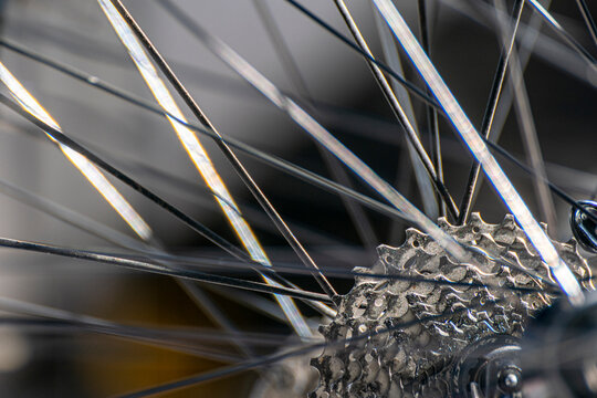 Detail of a bicycle gear system. The Concept of cycling.