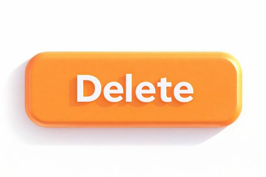 Orange delete button on a modern interface