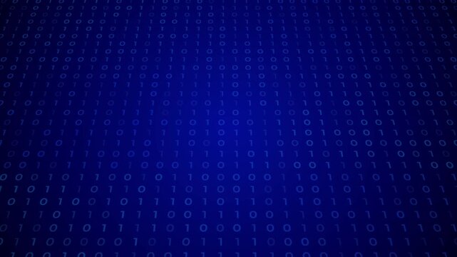 binary codes blue matrix pattern flow animation, technology and ai futuristice science social media motion background