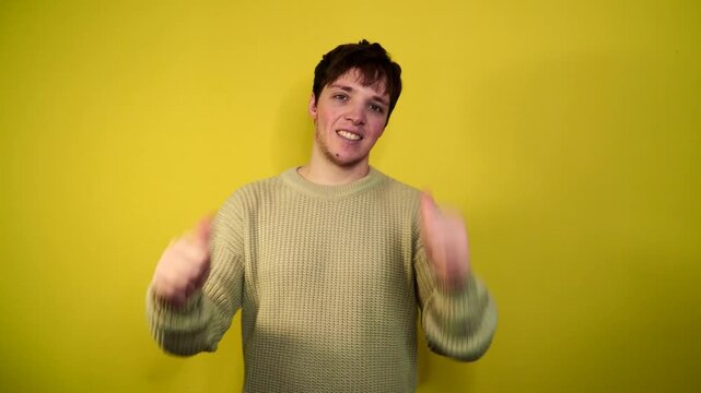 Winning success man happy ecstatic celebrating being a winner. 