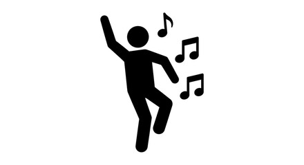 Fototapeta premium A person dancing with musical notes.