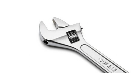 Obraz premium Silver Metal Adjustable Wrench Product Shot Close-up View for Maintenance and Repair Work isolated on White Background