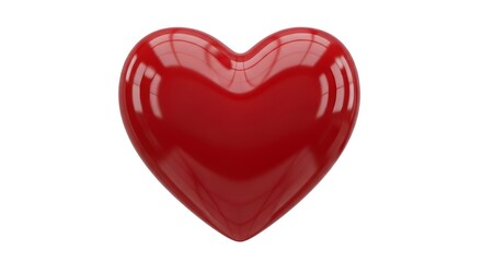 Fototapeta premium A glossy red heart symbol of love and affection in a three dimensional render