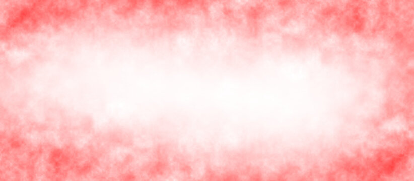 Abstract soft red smoke mist fog frame isolated transparent background, Colorful smoke texture gradient haze, Steam fog backdrop with copy space for design, Mockup template, PNG