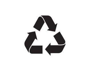 Obraz premium recycling symbol flat design vector illustration with three arrows