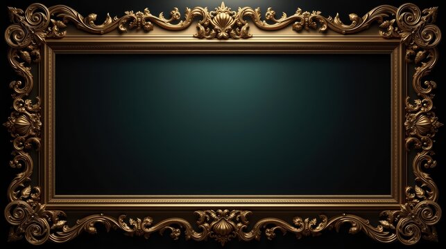 A highly decorative and ornate gothic style picture frame with intricate scrollwork and detail. isolated on white background