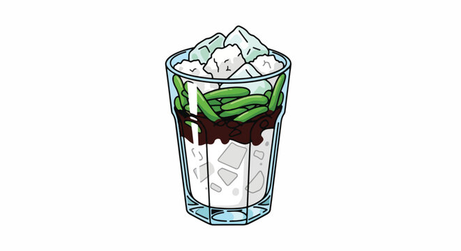Cendol Drink Refreshing Dessert Southeast Asian Sweet Drink.
