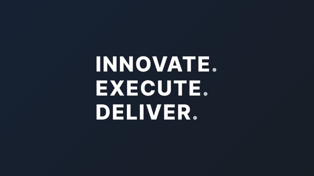 Innovate Execute Deliver Professional Corporate Motivational Typography Design
