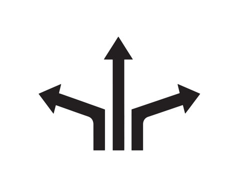 four way intersection road sign flat design vector illustration