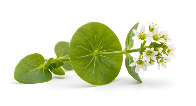 Pilea nummulariifolia plant with white flowers.