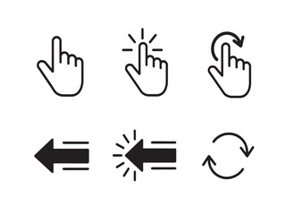 Fototapeta premium hand gestures direction control signs flat design vector illustration