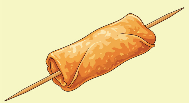 Korean Fish Cake Skewer (Eomuk) - Food Clipart.